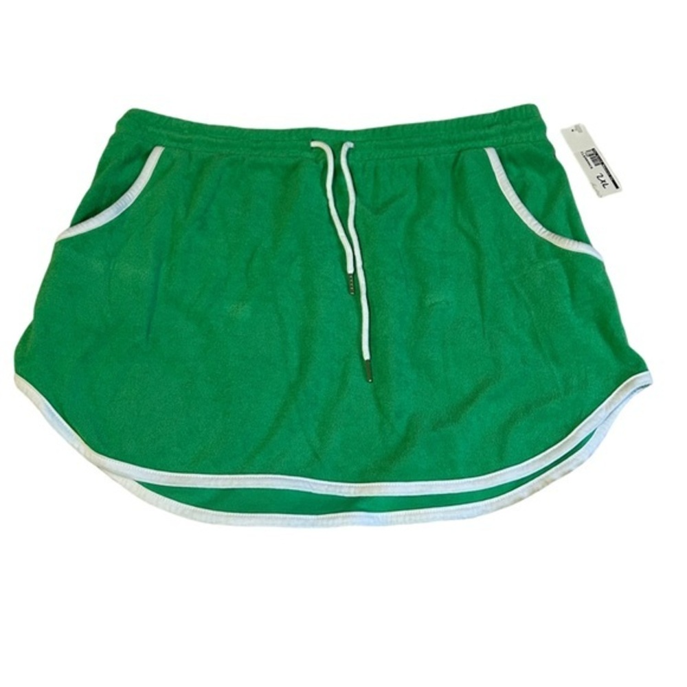 Vintage Retro Inspired Green Terrycloth Skirt in Size XXL